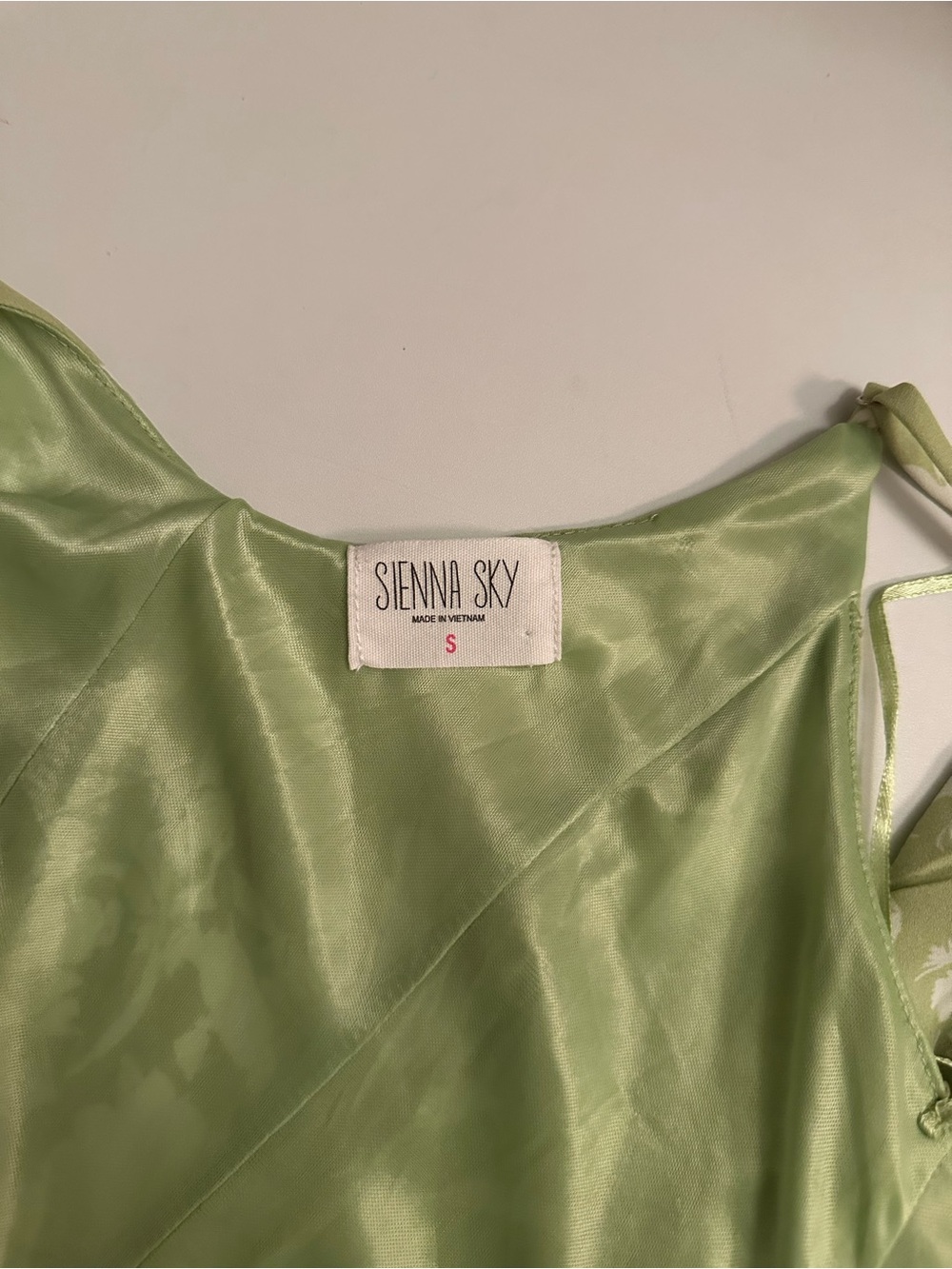 Sage Green Floral Satin Look Maxi Dress - Picture 3 of 3